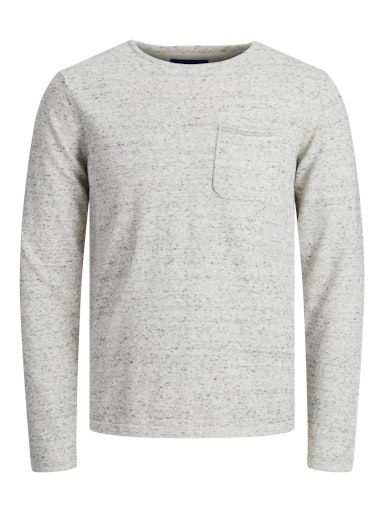 JORETHAN KNIT CREW NECK BLK L LIGHT-GREY-MELANGE