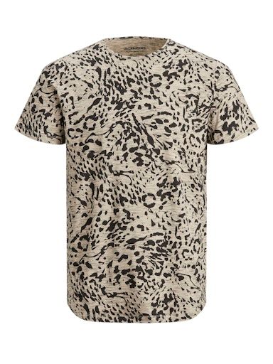 JORRON AOP TEE SS CREW NECK BLK L CROCKERY