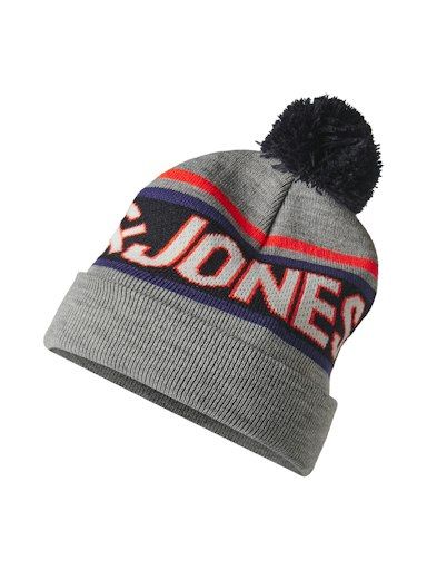JACMAC TASSLE BEANIE JR S/M LIGHT-GREY-MELANGE