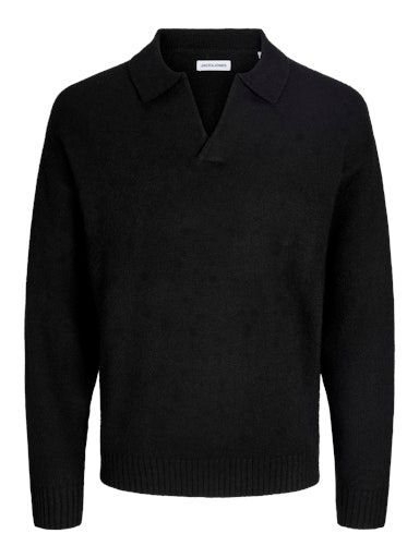 JJSOHO OLLIE KNIT SPLIT NECK LN L BLACK