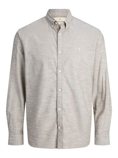 JPRBLUSUMMER BUTTON DOWN L/S SHIRT L Stone-Gray