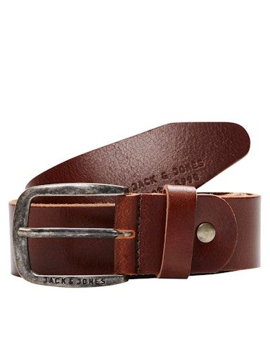 JACPAUL LEATHER BELT NOOS 85 BLACK-COFFEE