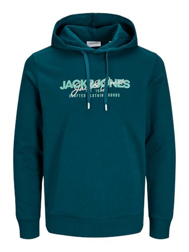 JJALVIS SWEAT HOOD S DEEP-TEAL