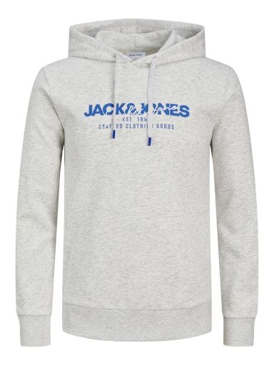 JJALVIS SWEAT HOOD XS WHITE-MELANGE