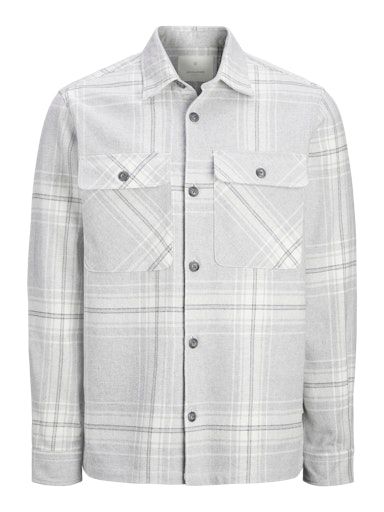 JPRRAYMOND MELANGE CHECK LS OVERSHIRT SN XL GREY-MELANGE
