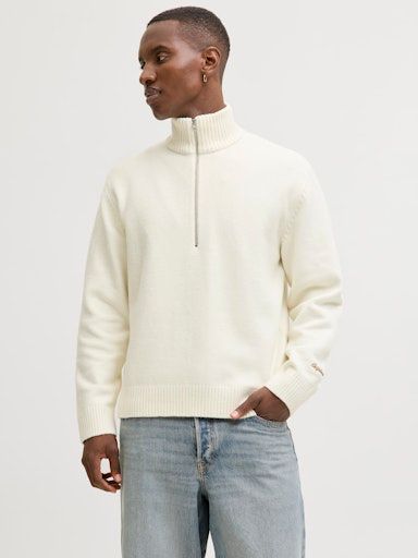 JORNORREBRO KNIT HALF ZIP SN L Sea-Salt