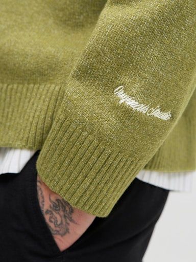 JORNORREBRO KNIT HALF ZIP SN L Olive-Drab