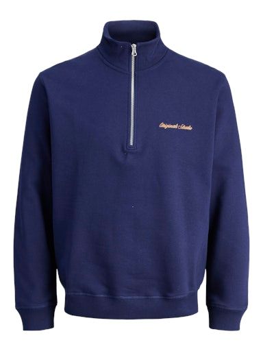 JORNORREBRO EMB SWEAT HIGH NECK SN L Ocean-Cavern