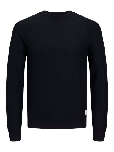 JCOSHAWN KNIT CREW NECK L Black ALLOVER