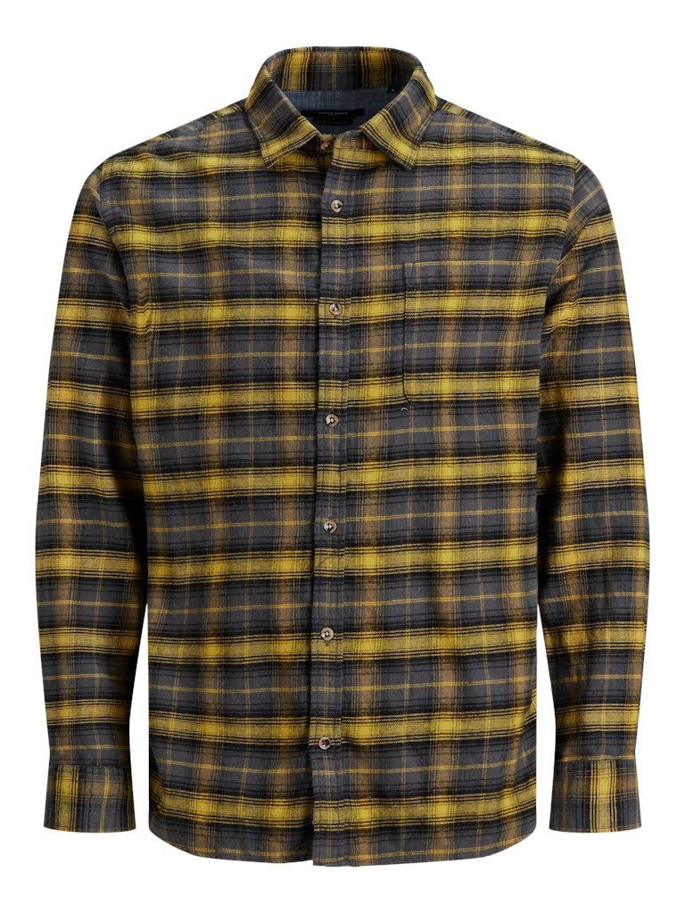 JPRBLUJOE CHECK SHIRT L/S ONE POCKET L ASPHALT