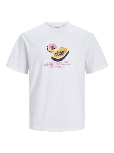 JORTAMPA AOP BRANDING TEE SS CREW JNR 140 BRIGHT-WHITE