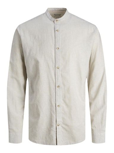 JJESUMMER BAND LINEN BLEND SHIRT LS SN XS CROCKERY