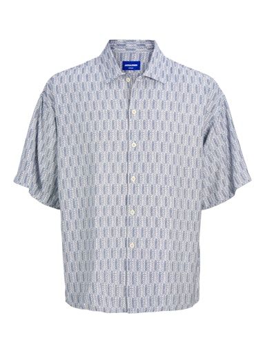 JORMARSHALL ISLINGTON AOP SHIRT SS SN L Ocean-Cavern