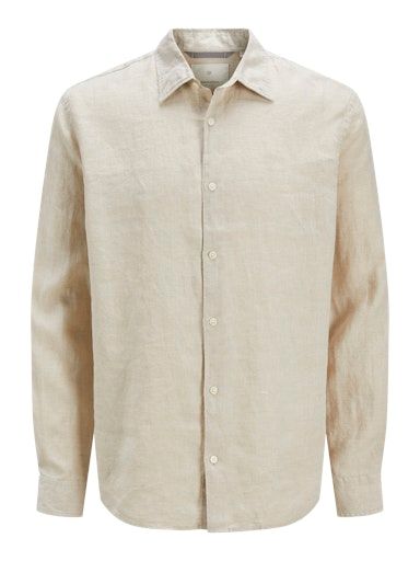 JPRBLALAWRENCE LINEN L/S SHIRT SN L SILVER-LINING