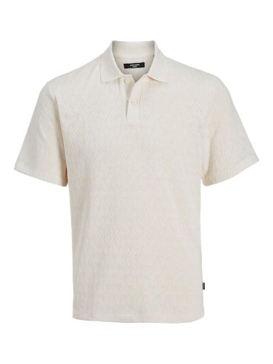 JPRBLATRENT JACQUARD POLO SN L CLOUD-DANCER