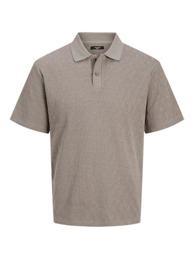 JPRBLATRENT JACQUARD POLO SN L GREIGE