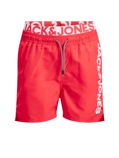 JPSTBALI JJSWIMSHORTS AKM DB WB LOG JNR 152 FLAME-SCARLET