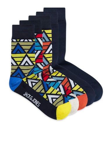 JACCOLORFUL TRIANGLE SOCKS 5 PACK ONESIZE MAIZE