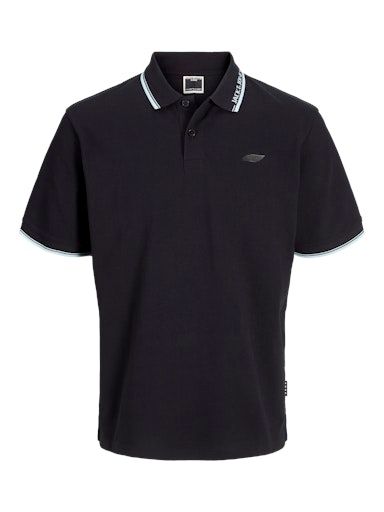 JCOPACER JACQUARD POLO SS L BLACK