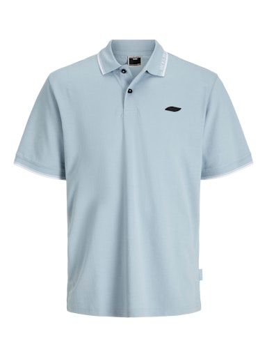 JCOPACER JACQUARD POLO SS S Subdued-Blue