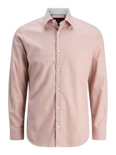 JPRBLABARNES DETAIL DOBBY L/S SHIRT LN L Adobe-Rose