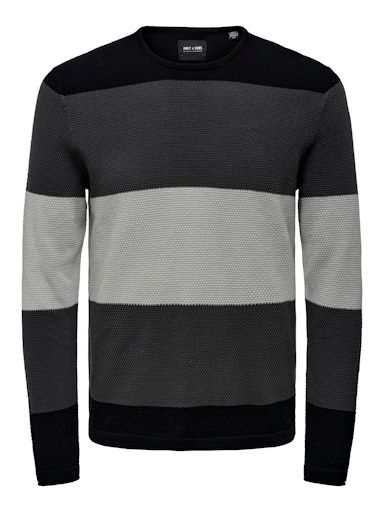 ONSPANTER REG 12 BLOCK STRUC CREW KNIT L STAND