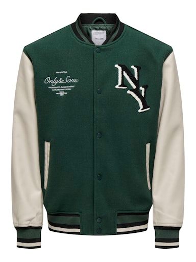 ONSDAVY LF VARSITY JACKET OTW M DARKEST-SPRUCE