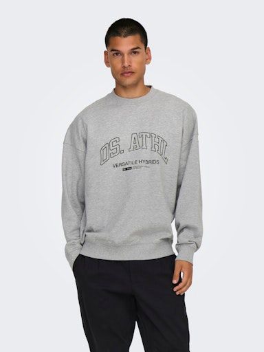 ONSALTA VTG CREW NECK SWEAT ATHL L LIGHT-GREY-MELANGE