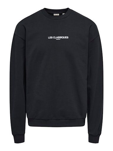 ONSLES CLASSIQUES LOOSE CREWNECK N L JET-BLACK