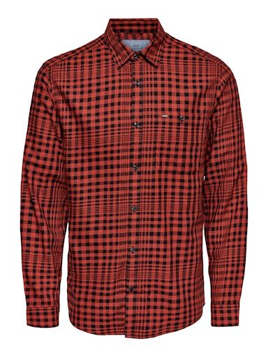 ONSSTORM LIFE CHECK SHIRT GS 9905 XS RED-OCHRE