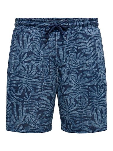 ONSLLOYD 12 AOP SHORTS KNIT L DENIM-BLUE