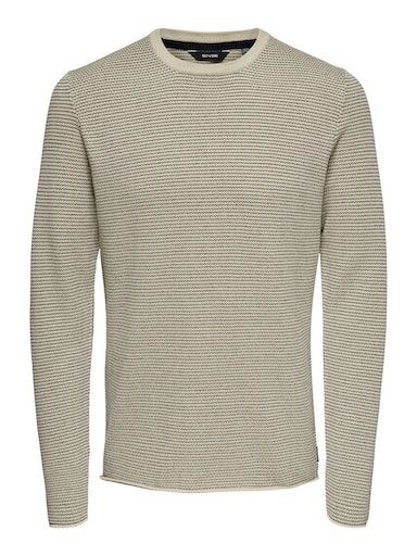 ONSNIGUEL REG 12  STRIPE CREW KNIT S PELICAN