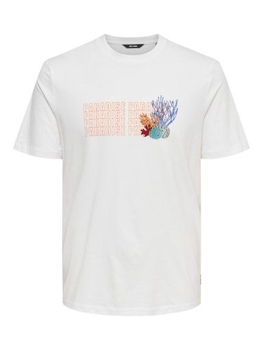 ONSPAID REG SS CORAL TEE S BRIGHT-WHITE