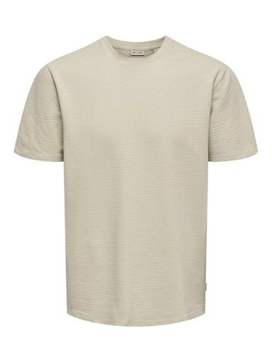 ONSKIAN LIFE REG SEERSUCKER SS TEE NOOS XS SILVER-LINING