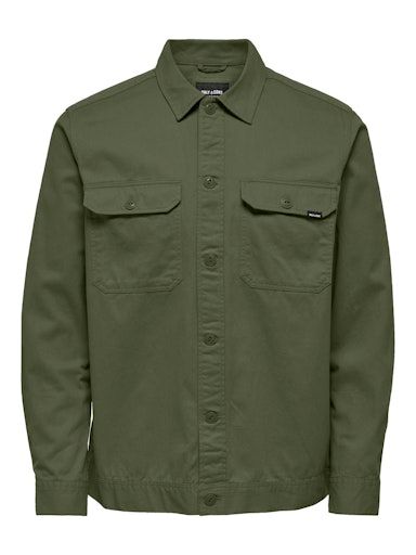 ONSSILVIO LS POCKET OVERSHIRT L OLIVE-NIGHT